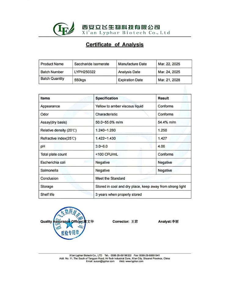 Saccharide Isomerate-Xi'an Lyphar Biotech Co., Ltd
