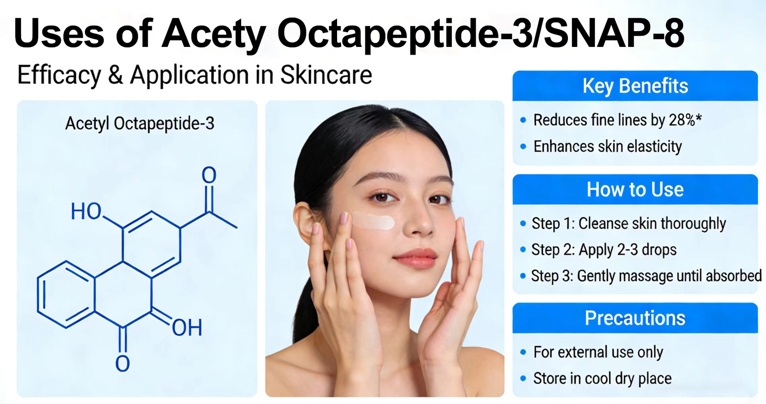 Uses of Acetyl Octapeptide-3/SNAP-8-Xi'an Lyphar Biotech Co., Ltd Uses of Acetyl Octapeptide-3/SNAP-8-Xi'an Lyphar Biotech Co., Ltd