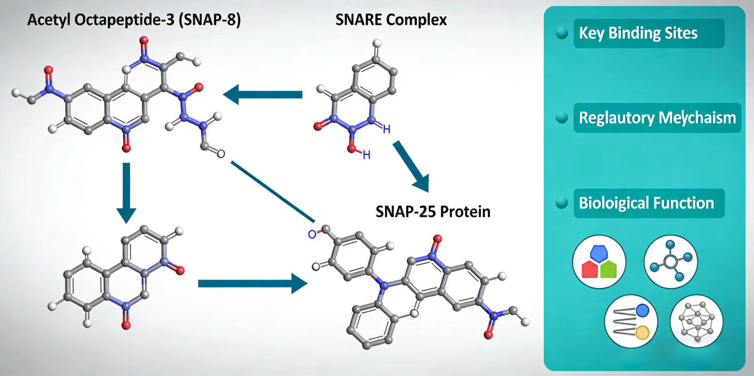 How is Acetyl Octapeptide-3/SNAP-8 associated with SNARE complex and SNAP-25 protein?-Xi'an Lyphar Biotech Co., Ltd