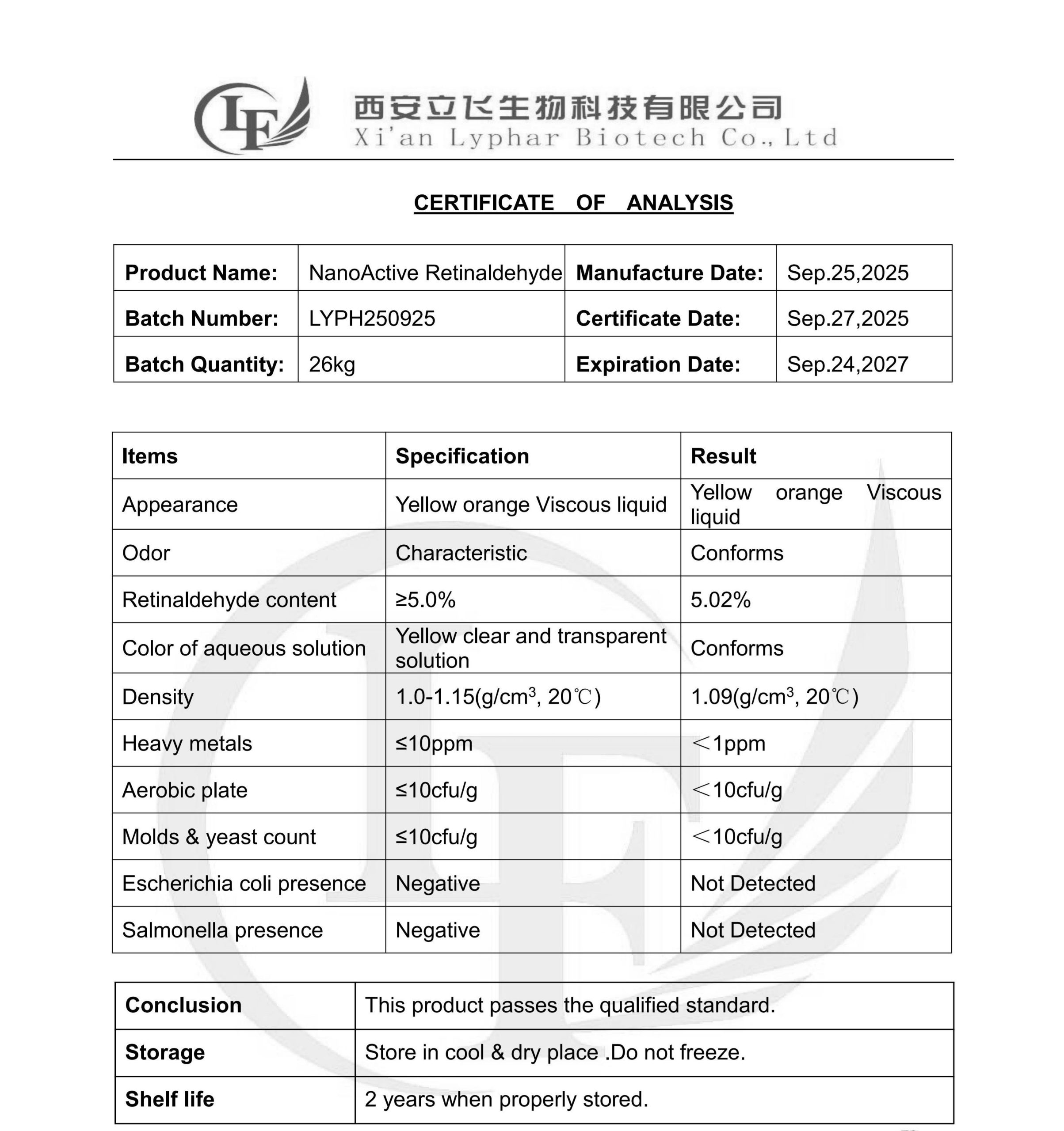 Retinaldehyde-Xi'an Lyphar Biotech Co., Ltd