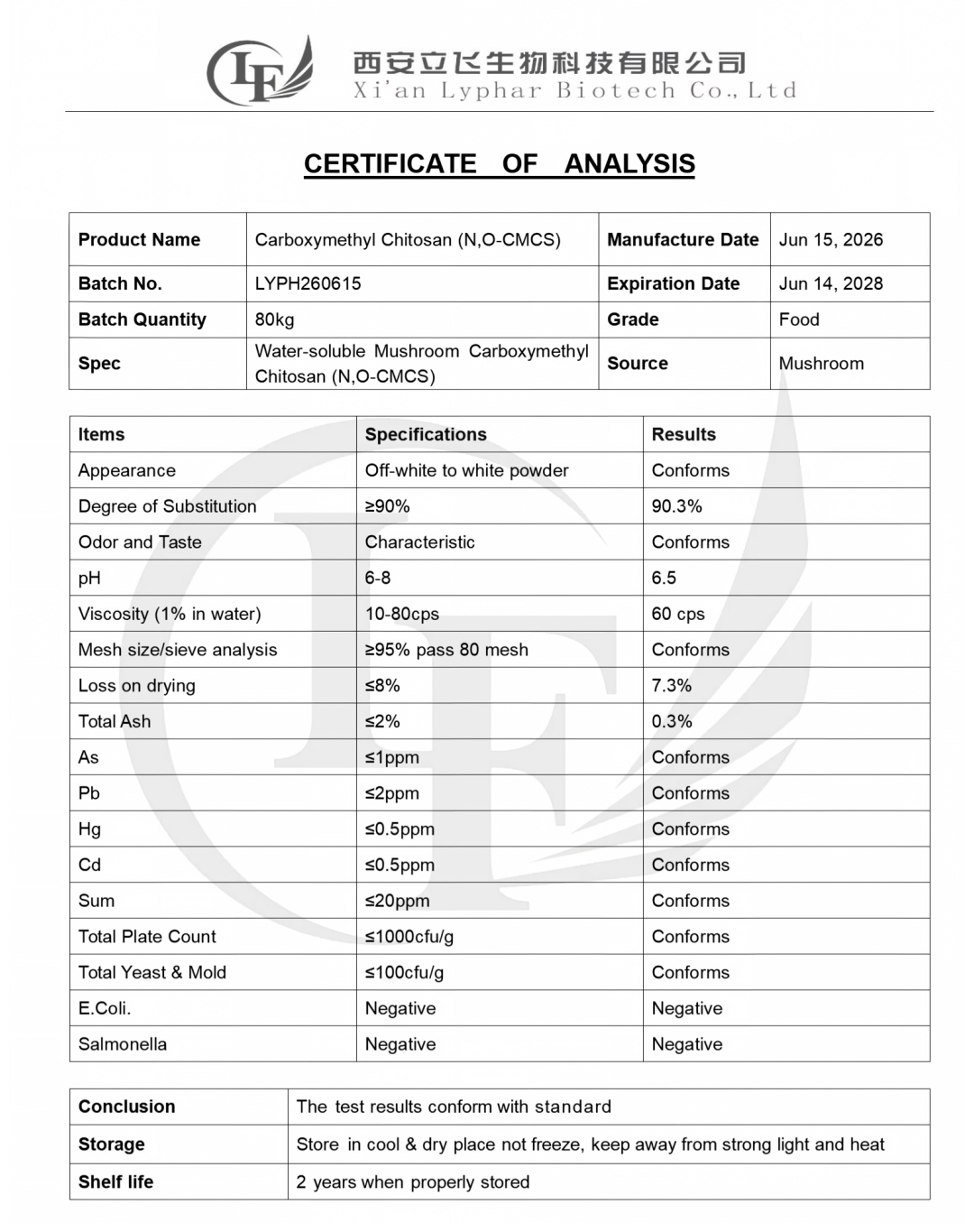 Mushroom Carboxymethyl Chitosan-Xi'an Lyphar Biotech Co., Ltd